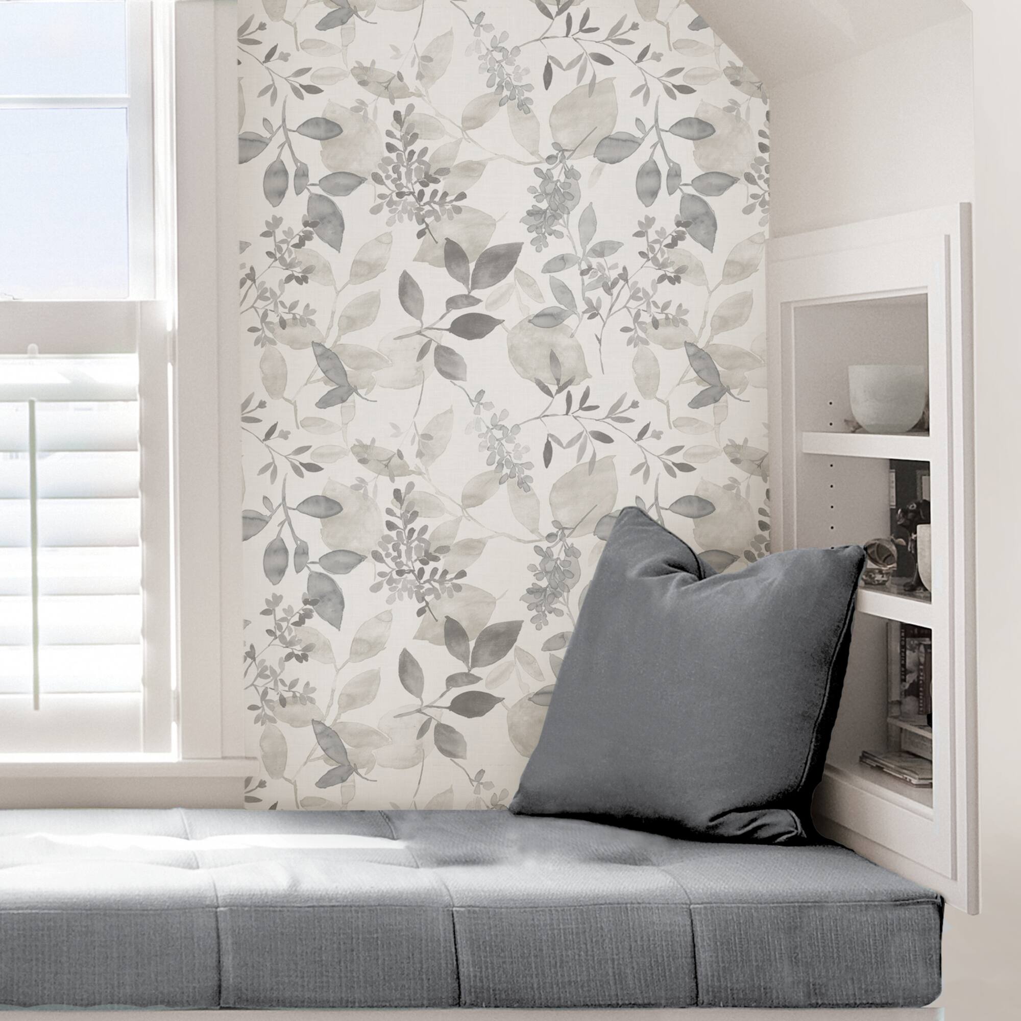 NuWallpaper Gray Breezy Peel & Stick Wallpaper